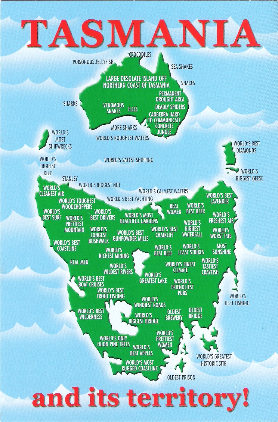 Map Cards Hunting 0085 Australia Tasmania Island