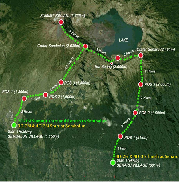 peta Pendakian Gunung Rinjani via Sembalun