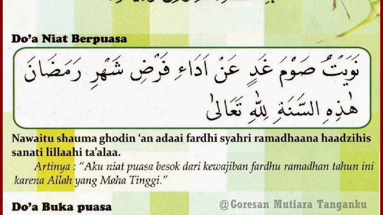 Doa Sahur Dan Buka Puasa