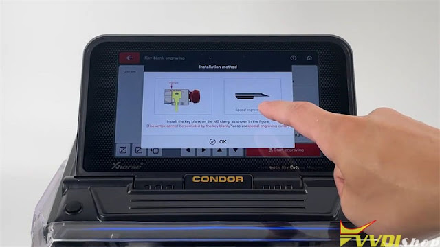 Xhorse Condor Mini Plus II Engraves a Unique Key Blank 6