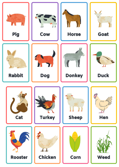 Actual inglés Animales de la granja Actividades en inglés para niños