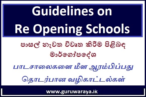 Guidelines on Re Opening Schools