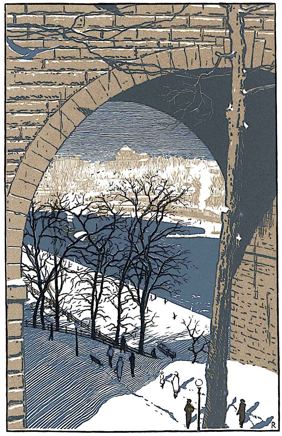 Rudolph Ruzicka art Rudolph Ruzicka art, an urban winter scene