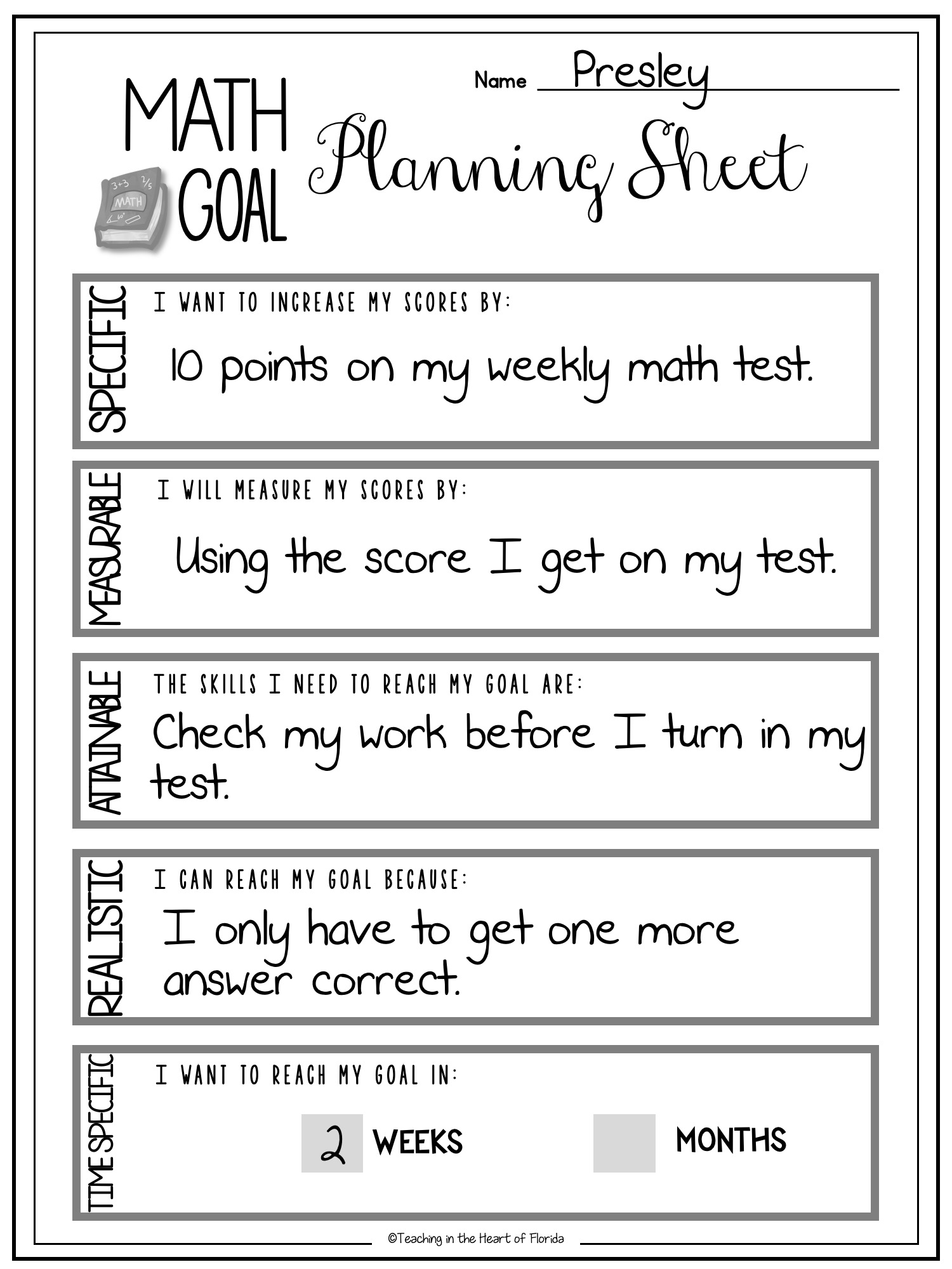 SMART Goals: Using Goal Setting Worksheets to Empower Students to Own