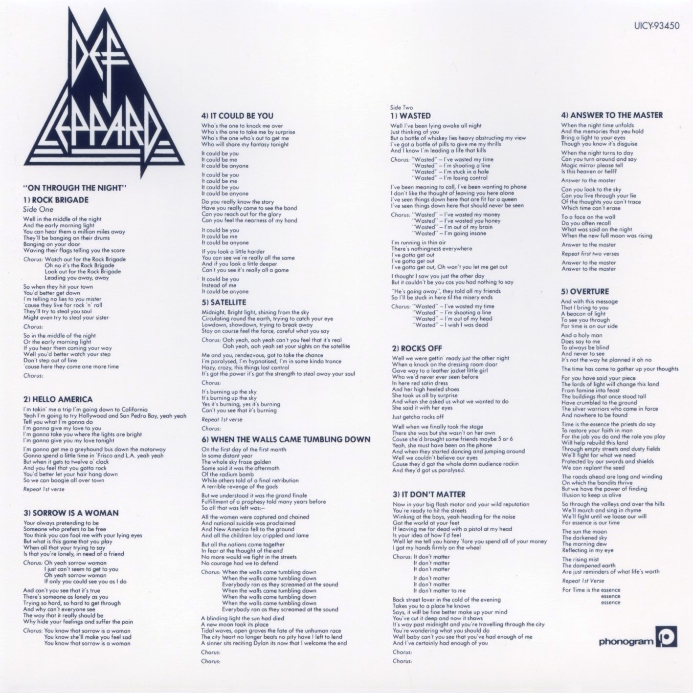 Rock and Blues Zone Def Leppard On Through The Night (1980)