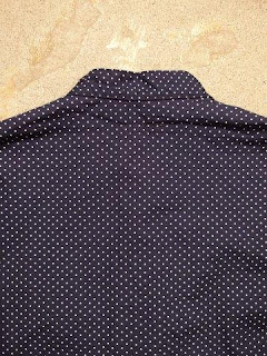 Engineered Garments "Dayton Shirt in Dk.Navy Polka Dot"