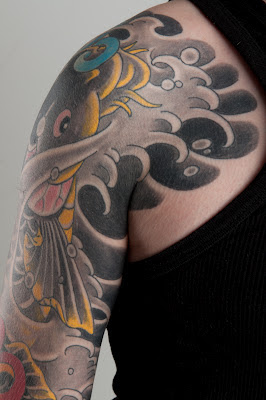 Diego Azaldegui Japanese koi tattoo sleeve