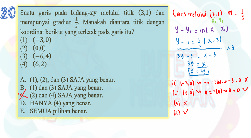 Persamaan Garis Lurus Dan Gradien Soal Sat Dan Utbk Pengetahuan Kuantitatif