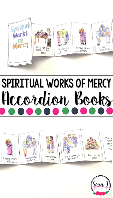 The Spiritual Works of Mercy Mini Books are the perfect activity for teaching kids about Catholic works of mercy for the soul.