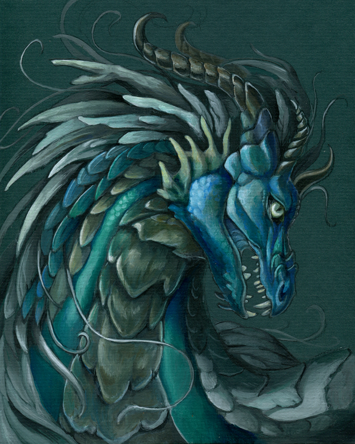 Featherseeds Zephyr Acrylic Dragon Painting Progress