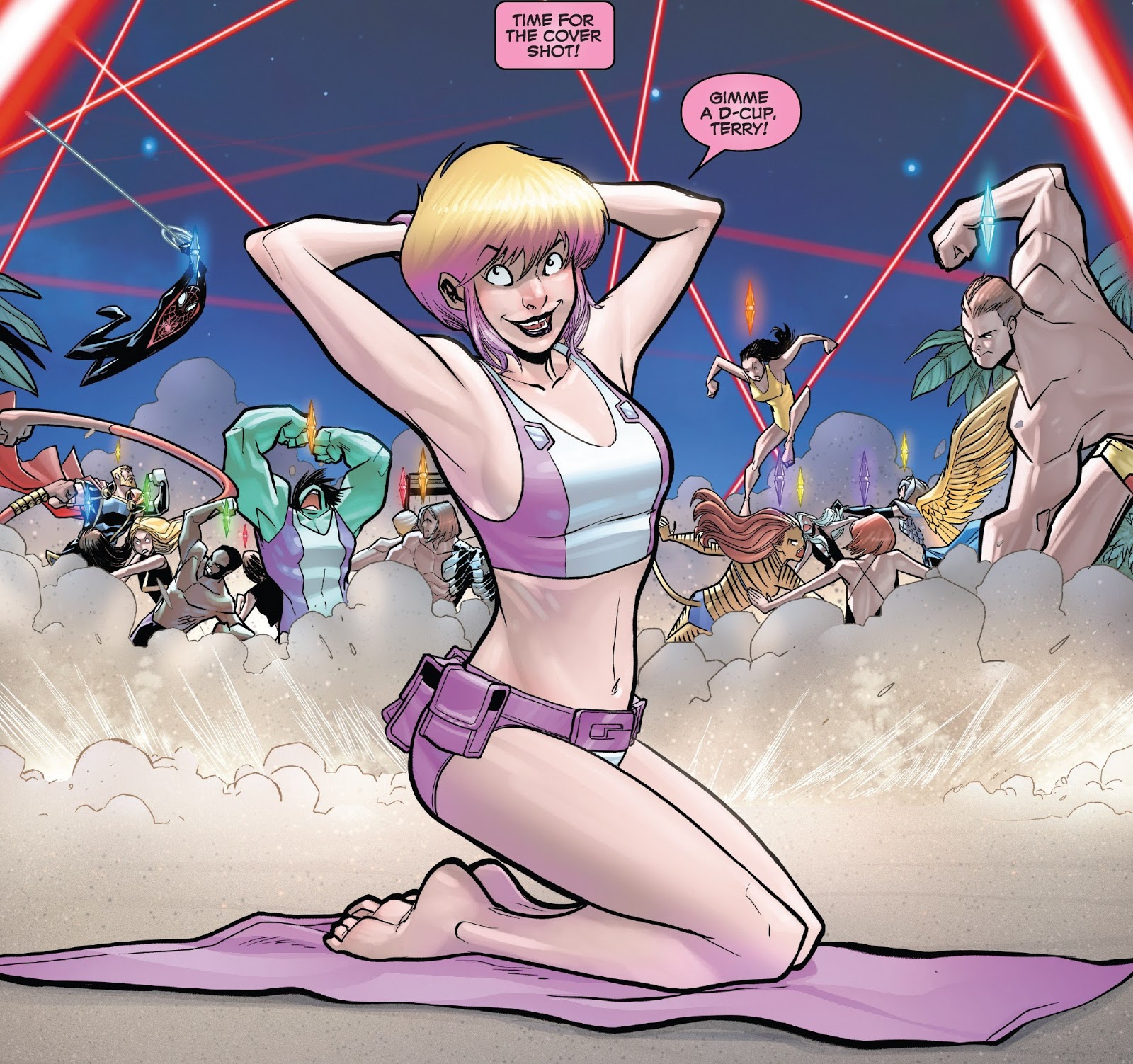 In Gwenpool Strikes Back #3, our titual fourth wall breaking heroine knows ...