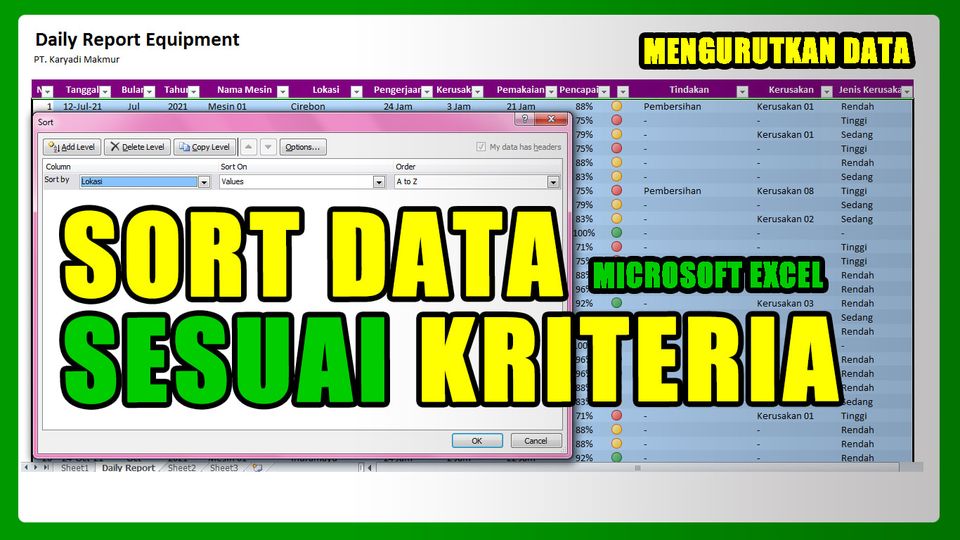 Gambar Cara Mengurutkan Data di Excel - Ade Karyadi