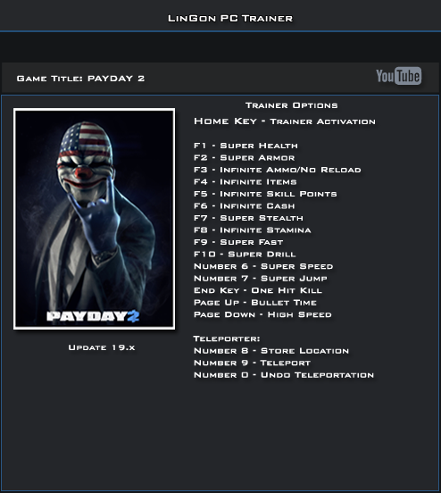 payday 2 trainer steam payday 2 trainer steam