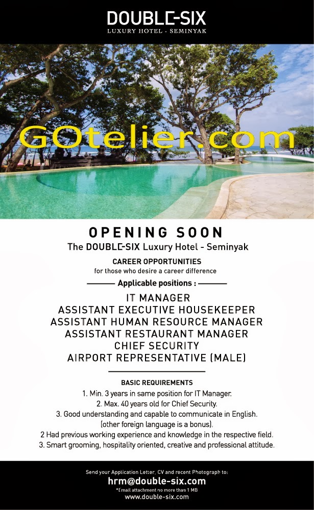 Jobs Vacancy at The DoubleSIX Seminyak as IT Manager
