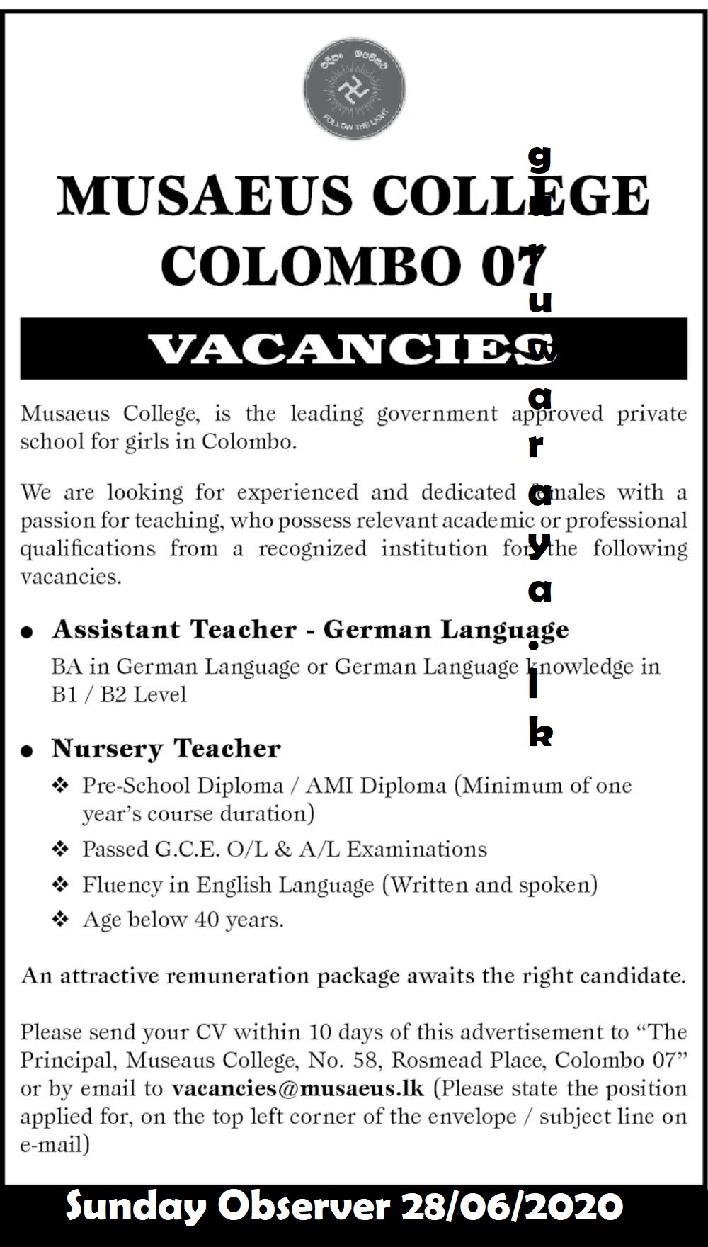Private School Vacancies - Teacher