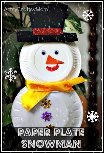 paper plate snowman craft christmas