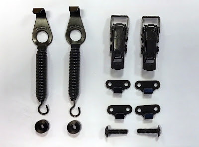 Black anodised spring and catch mechanisms - time will tell as to how hard wearing the finish will be