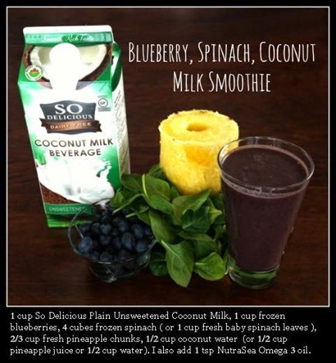 hover_share weight loss - blueberry , spinach , coconut milk smoothie