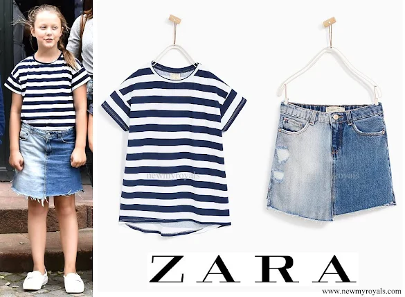 Princess Isabella wore ZARA T-Shirt and Denim Skirt