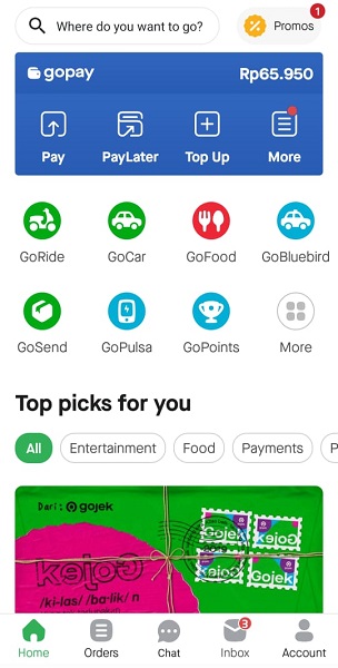 Top up GoPay