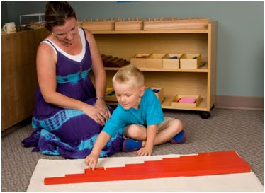 NAMC montessori math preschool academic success working with the red rods