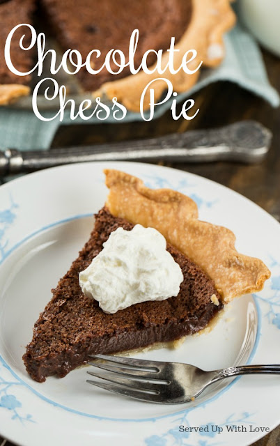 Chocolate Chess Pie recipe from Served Up With Love is a chocolate lovers dream. 