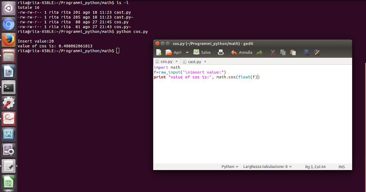 How to calc cosine of variable, in Python Language.