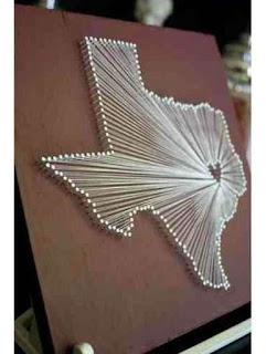 Picture of string art in the shape of Texas