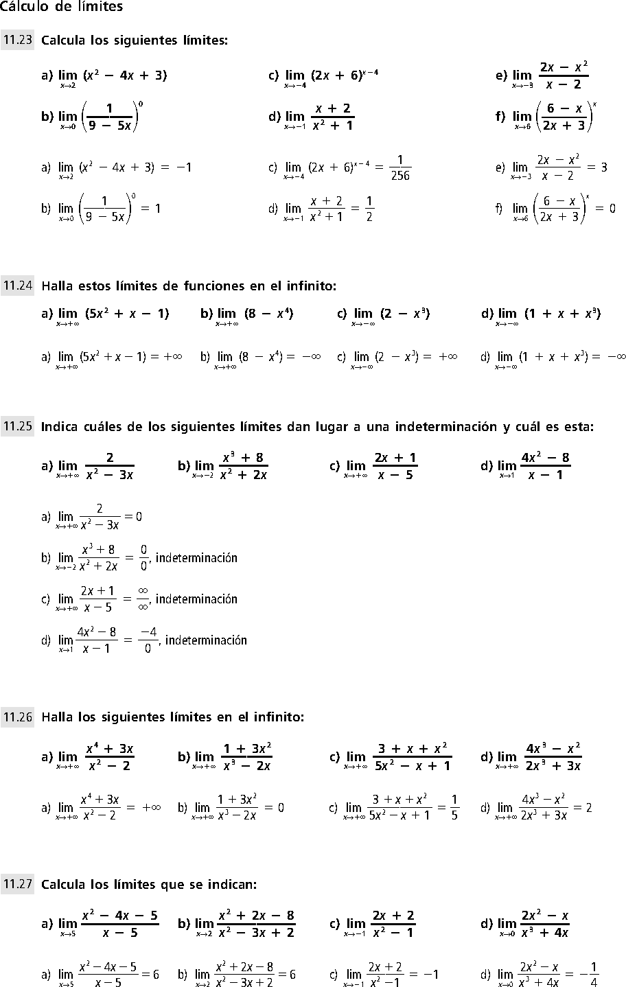 LIMITES PROBLEMAS RESUELTOS DE NIVEL BASICO