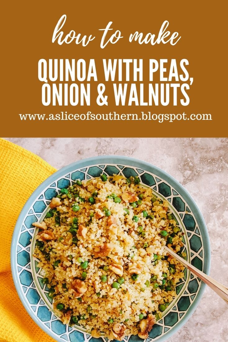 Slice of Southern Spring Fling Quinoa with Peas, Onion & Walnuts
