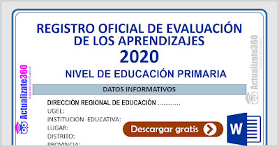 REGISTRO OFICIAL DE EVALUACIÓN DE LOS APRENDIZAJES - PRIMARIA