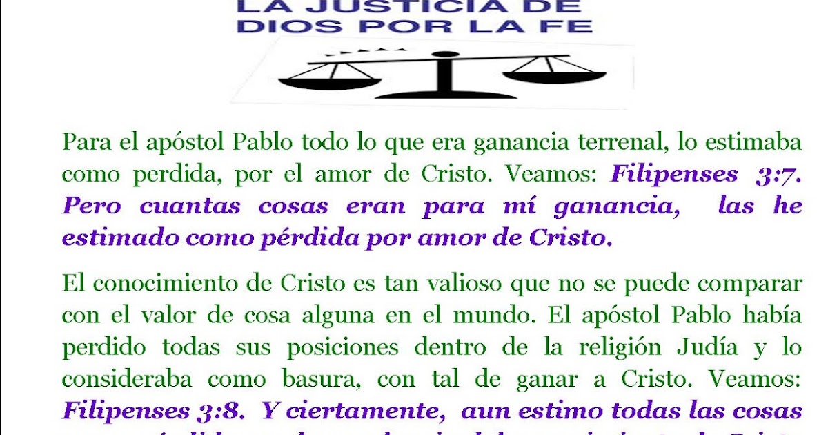 LA JUSTICIA DE DIOS POR FE EN JESUCRISTO. LA FE EN CRISTO ES LA
