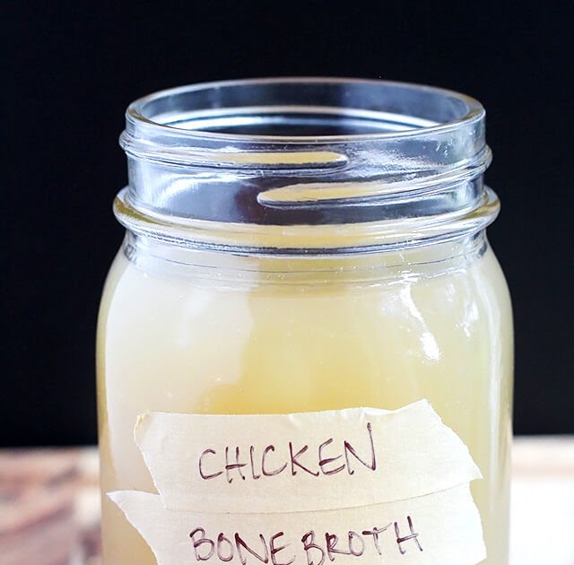 Slow Cooker Chicken Bone Broth The Rising Spoon