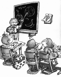 © Angela Kommoß Kinderbuchillustration, Äffchen Bob, Affenschule