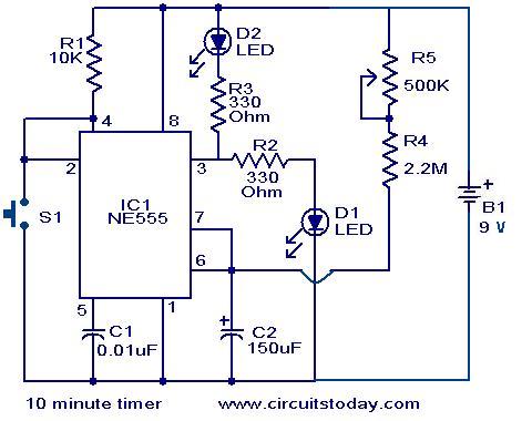 Timer Circuit(10 minute) - Electronic Circuit Collection