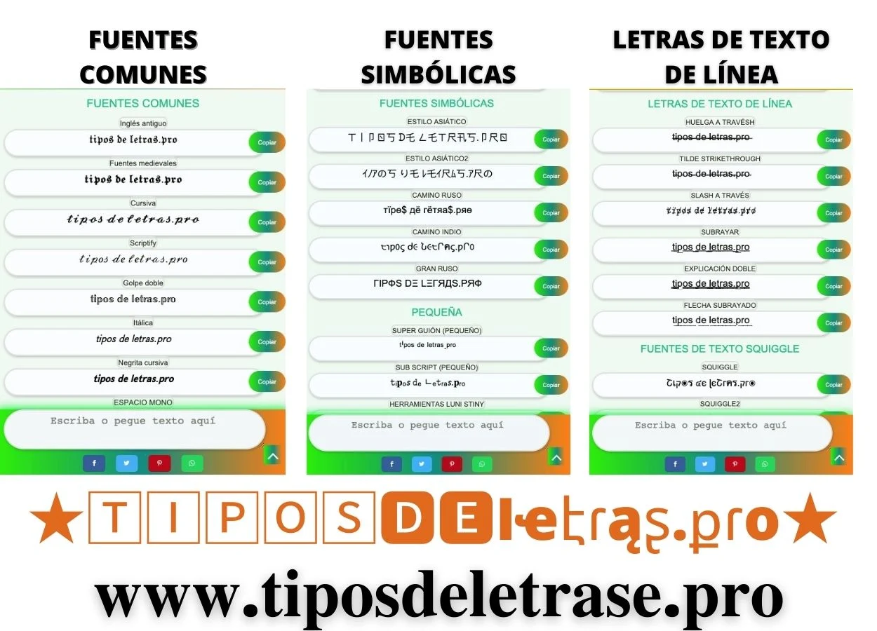 tipos de letras2copiar pegar