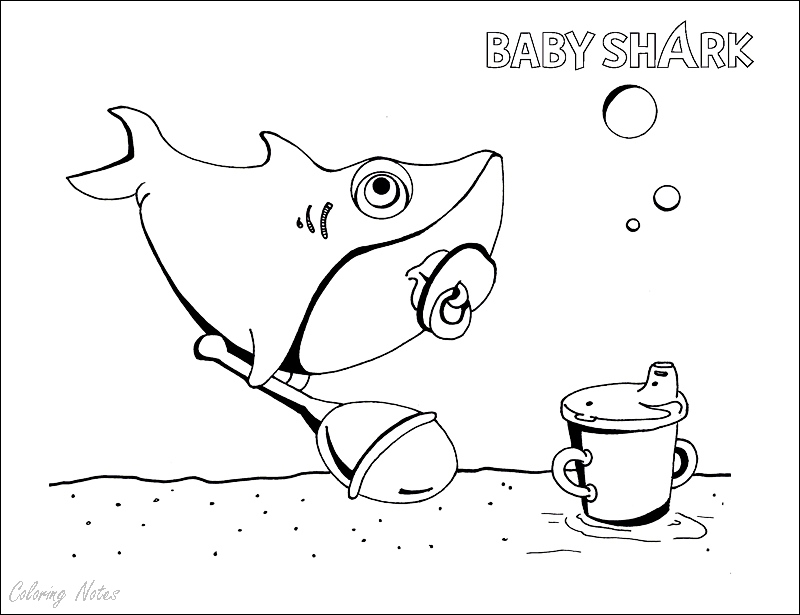 11 Baby Shark Coloring Pages Free Printable For Kids Easy ...