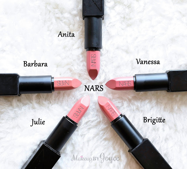 NARS Barbara Julie Brigitte Vanessa Anita Audacious Lipsticks Review