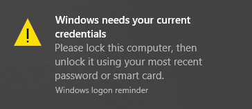 Windows needs your current credentials