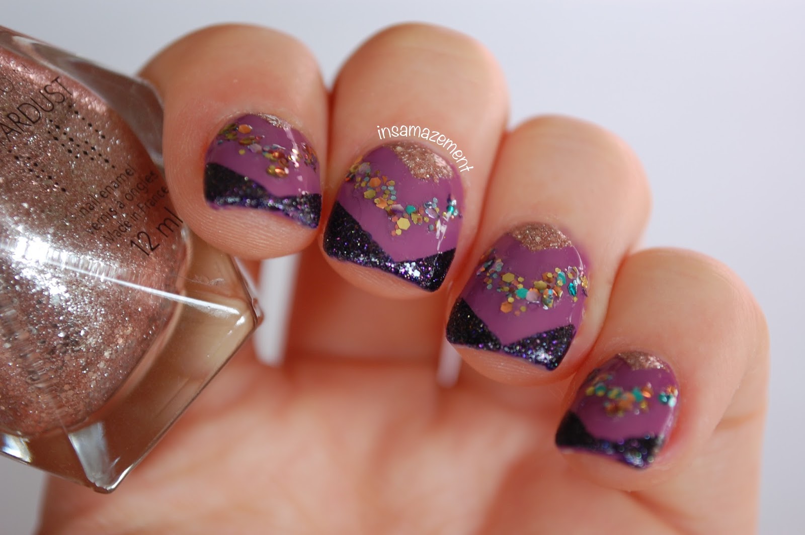 In SAMazement Autumn Glitter Zig Zag Nail Art Tutorial