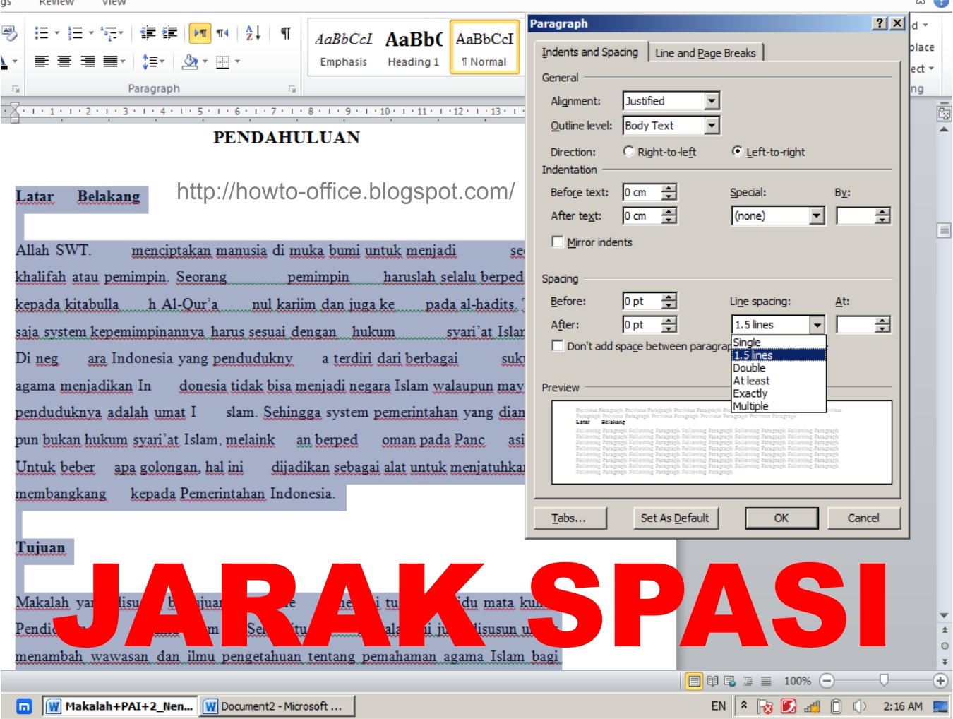 Cara Mengatur Spasi Di Word Yang Berantakan