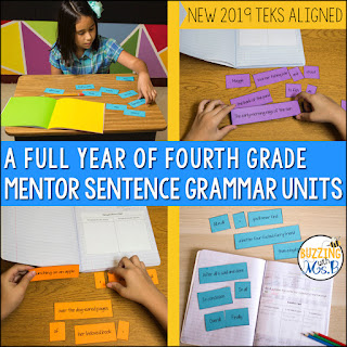 Teach grammar in a way that actually sticks with one sentence a week. Students learn parts of speech, sentence structure, how to revise and edit, and so much more with these fun, hands on grammar lessons that only take 15 minutes every day. It's an easy, engaging approach that will actually improve your students' writing! #mentorsentences #teachinggrammar Teach grammar in a way that actually sticks with one sentence a week. Students learn parts of speech, sentence structure, how to revise and edit, and so much more with these fun, hands on grammar lessons that only take 15 minutes every day. It's an easy, engaging approach that will actually improve your students' writing! #mentorsentences #teachinggrammar