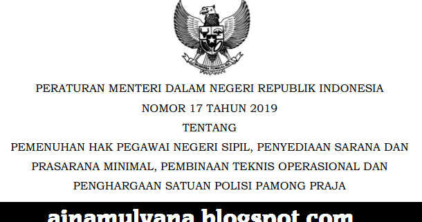 Permendagri Nomor 17 Tahun 2019 Tentang Pemenuhan Hak Pns, Penyediaan