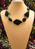 Blue and black agate stone