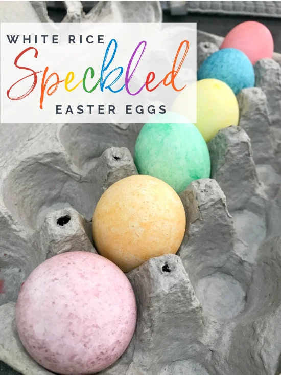 Carton of rainbow eggs with Pinterest overlay