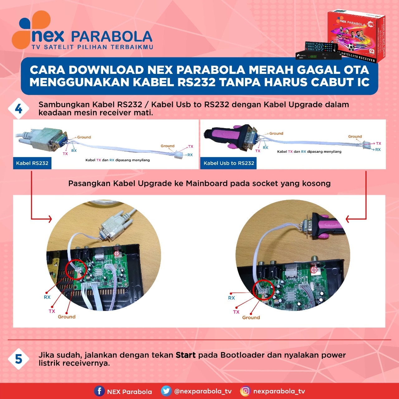 solusi nex parabola merah mati total