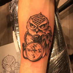 Gambar Tato Burung Hantu Di Tangan Simple Bang Tarom