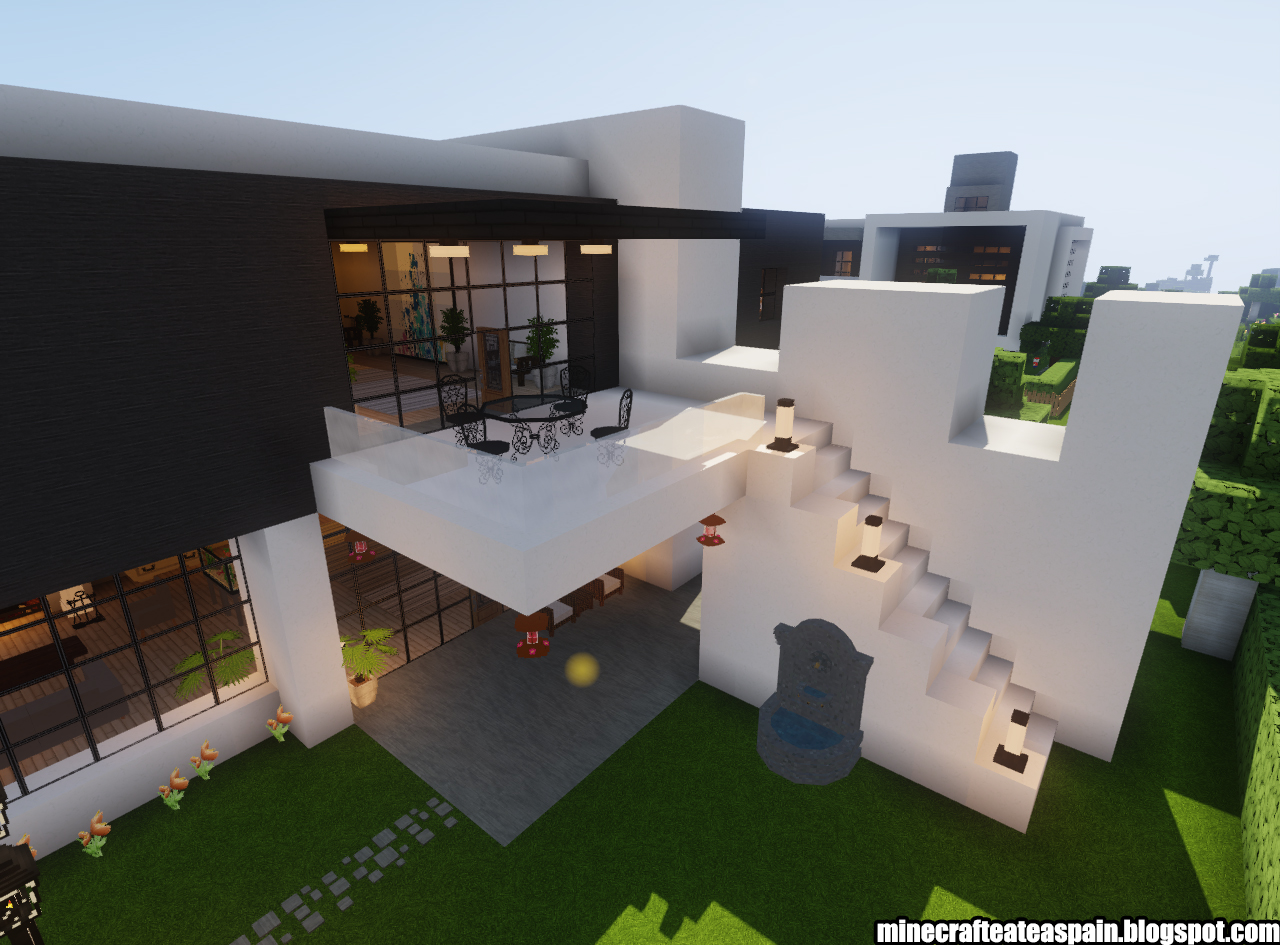 Minecrafteate: Creaciones Minecrafteate: Casa Moderna Blanco y Gris con
