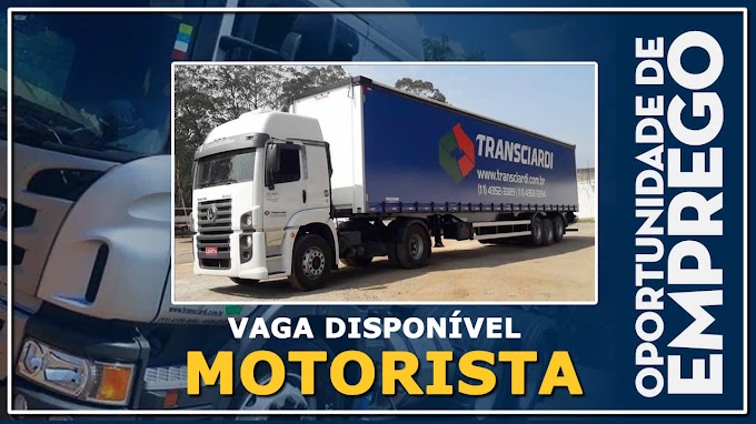 Transciardi abre vagas para Motorista Carreteiro 