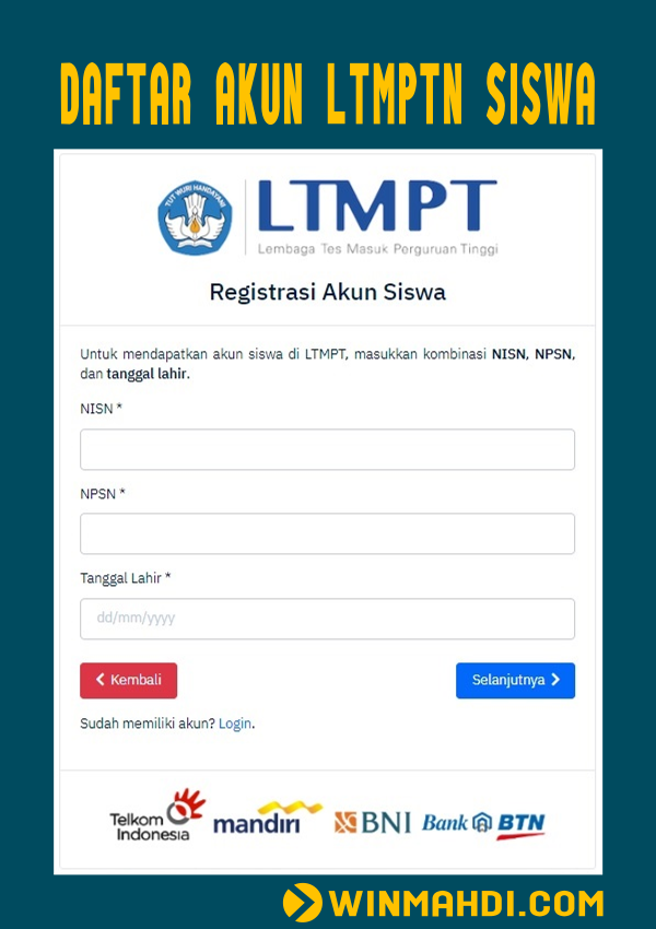 Registrasi ltmpt 2022